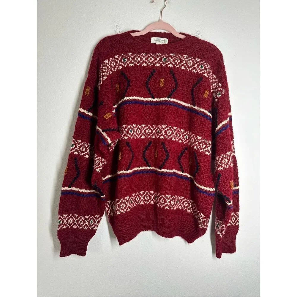 Rare Vintage Tricots St Raphael Sweater 100% Pure Wool Sz XL See Description